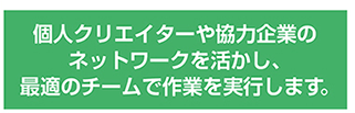 若林企画制作所は最適のチームで作業を実行します